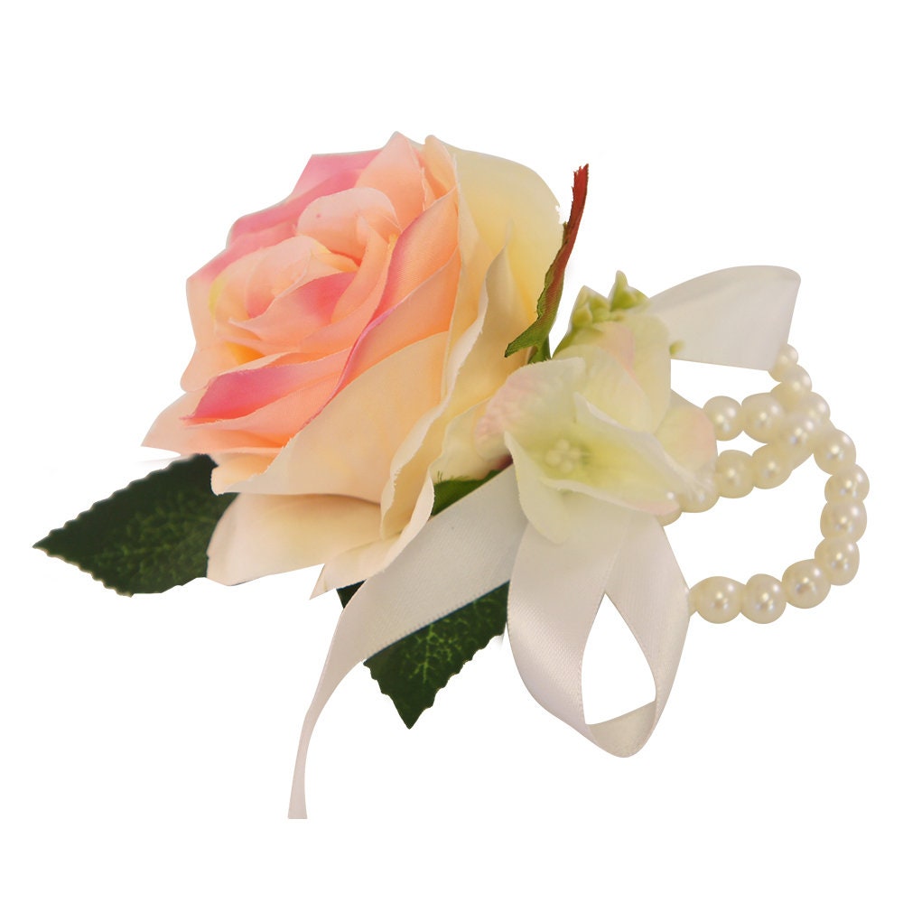 Sophisticated Silk Rose & Hydrangea Corsages 5-Pack - Ideal for Special Occasions