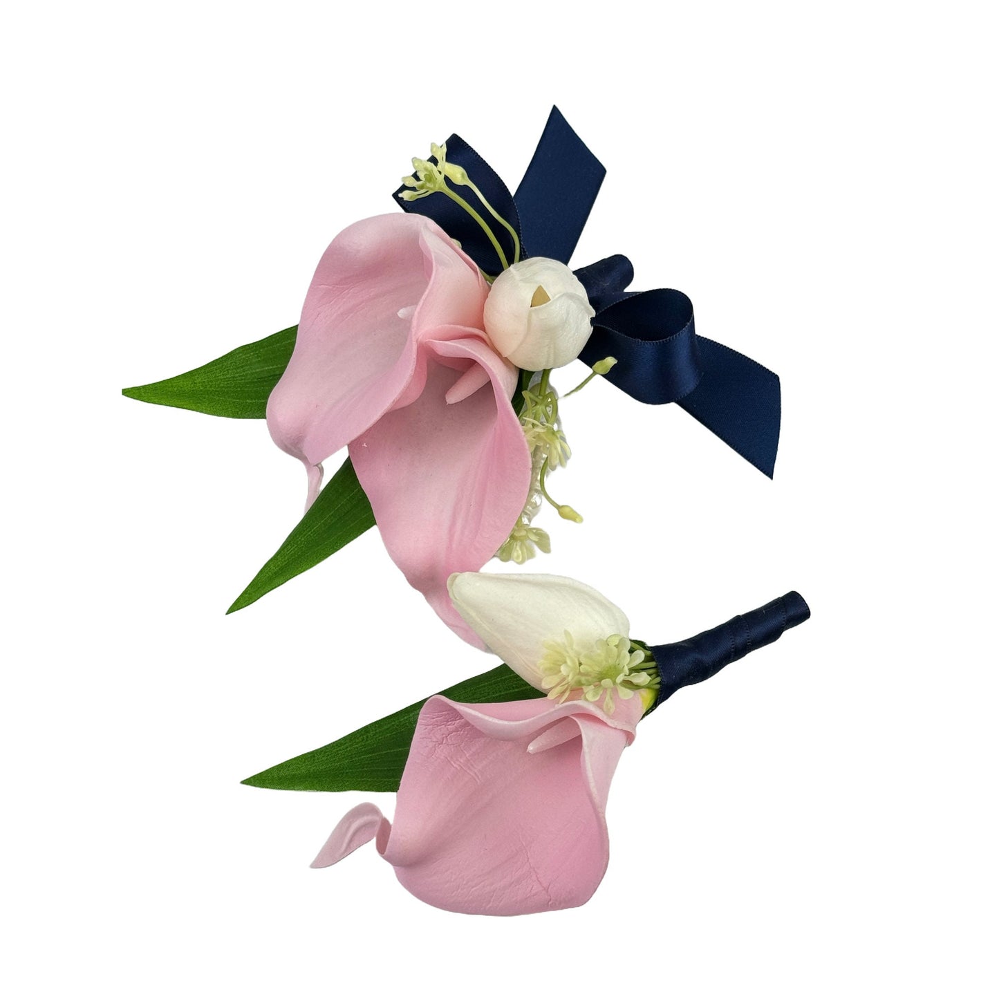 Luxury Artificial Calla Lily & Tulip Corsage/Boutonniere Set for Special Occasions