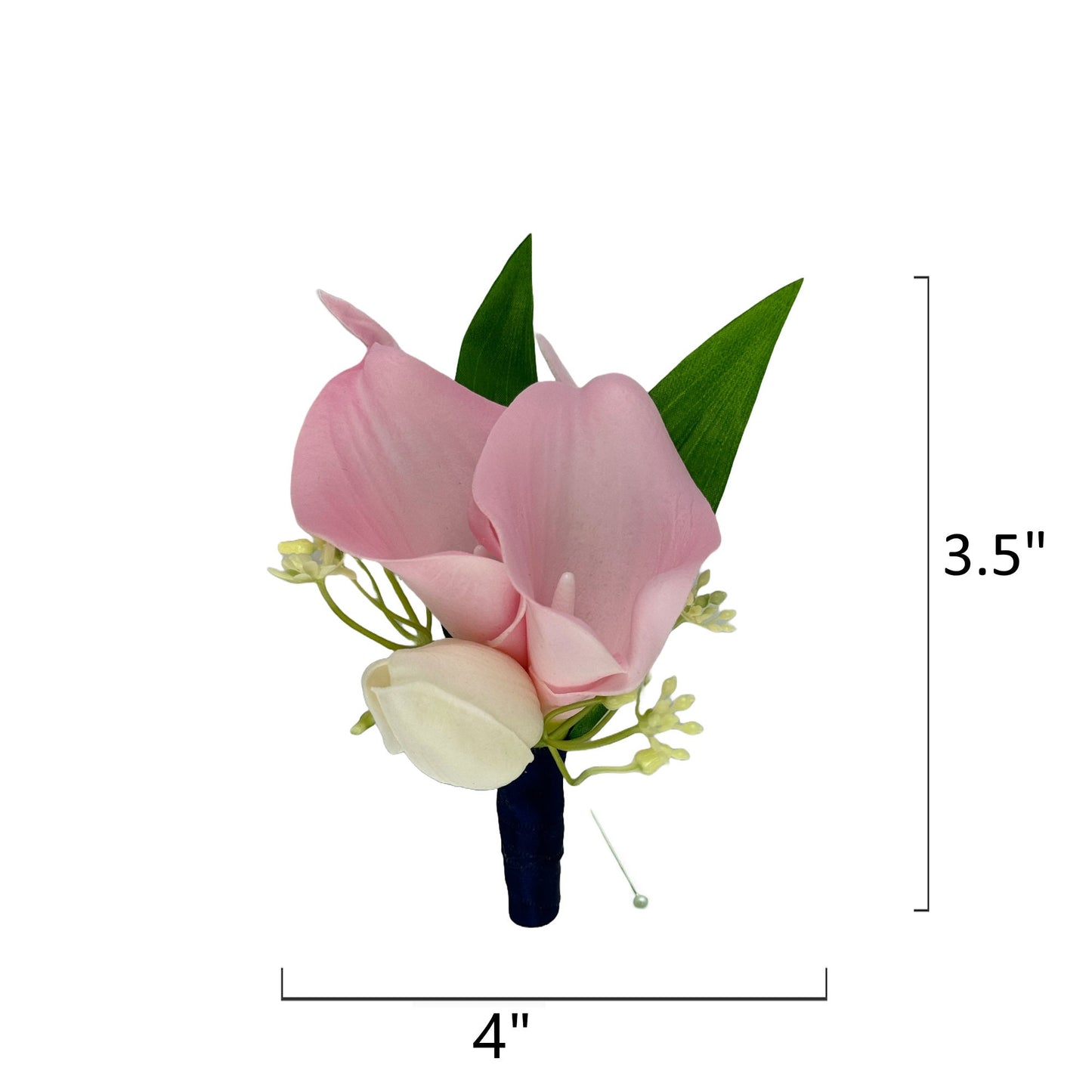 Luxury Artificial Calla Lily & Tulip Corsage/Boutonniere Set for Special Occasions