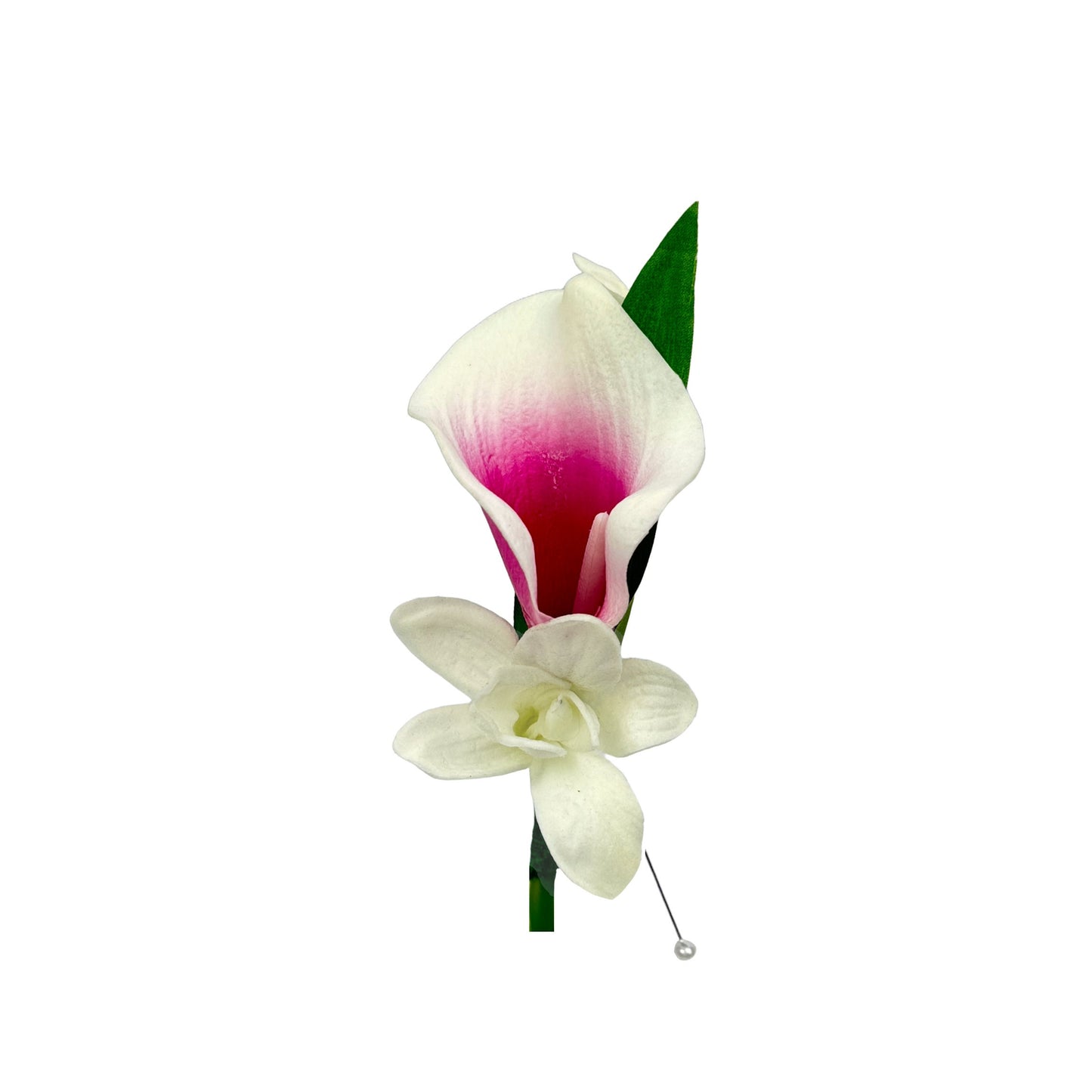 Eternal Tropical Bliss Boutonniere - Calla Lily, Plumeria, and Orchid Fusion